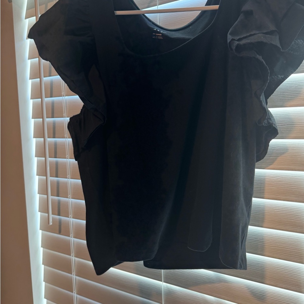 a new day Black Ruffle Sleeve Blouse